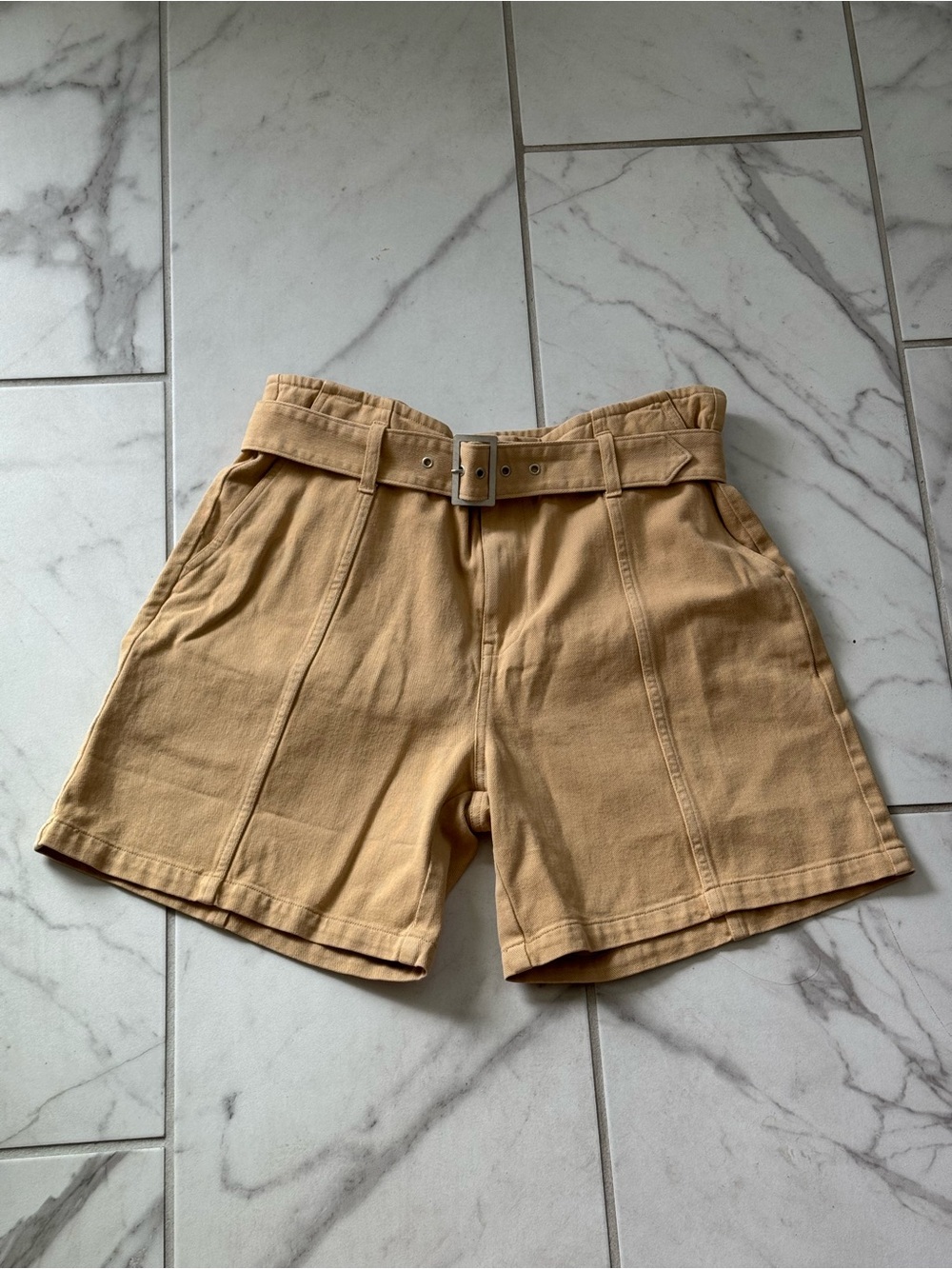 Hudson Jeans Tan Flat-Front Men's Belted Shorts